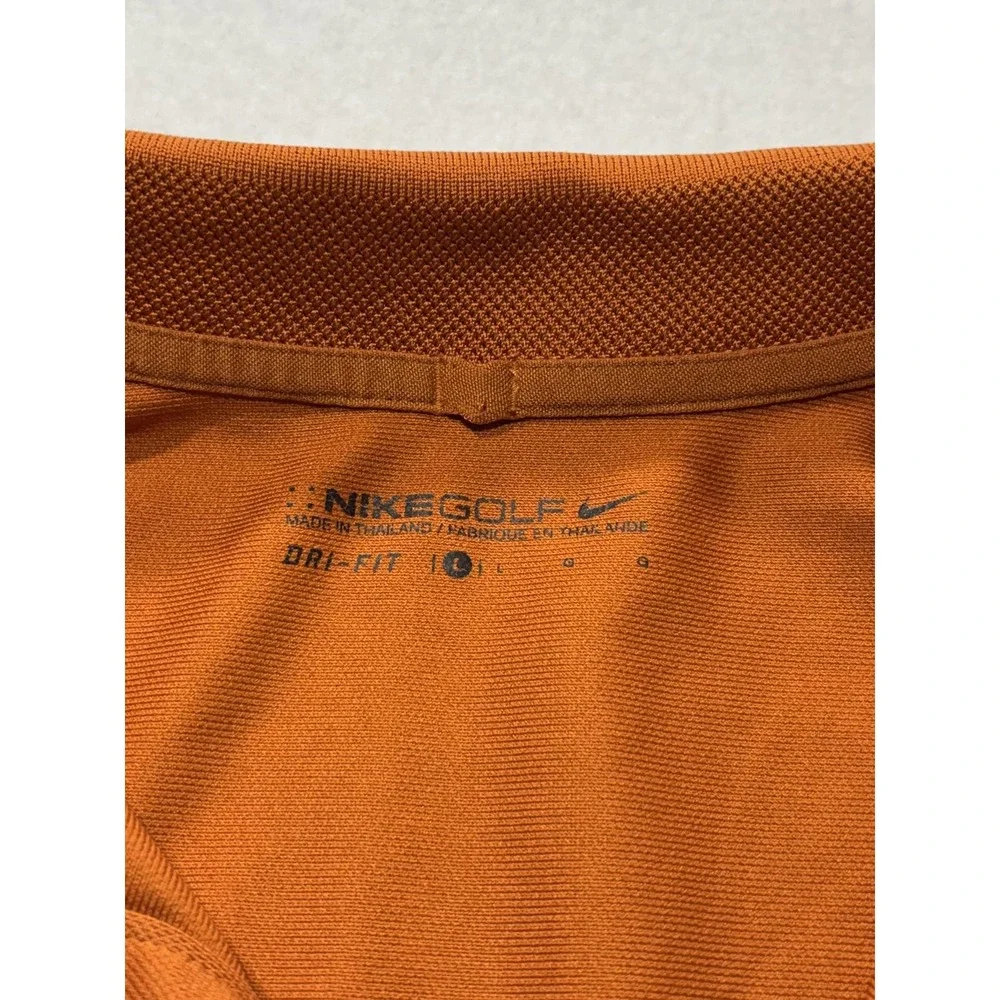 Nike Dri-FIT Golf Polo Shirt Mens Large Orange ETX Logo Short Sleeve Performance